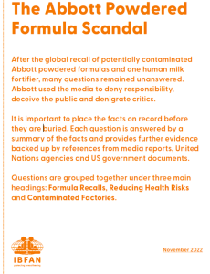 The Abbott Powdered Formula Scandal – IBFAN
