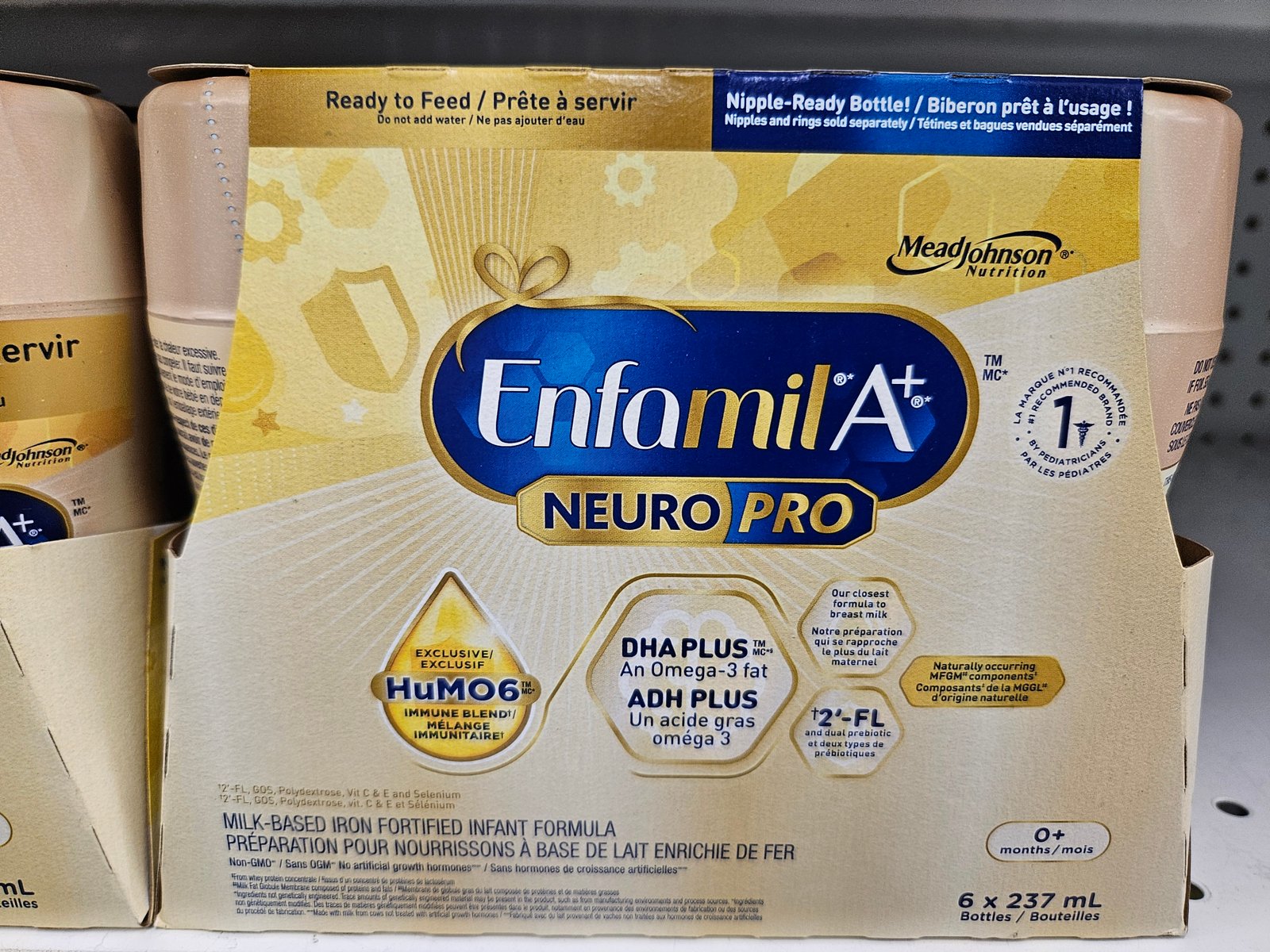 Enfamil A+ NeuroPro ready-to-feed six-pack front panel