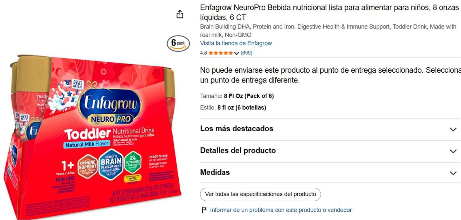 Enfagrow NeuroPro listing