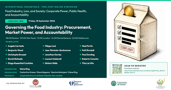Session two of the Food Industry, Law and Society international roundtable, 18 September 2026